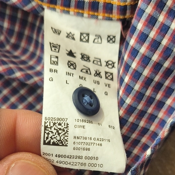 Hugo Boss Men's Checkered Shirt Purple and Black - Picture 3 of 4